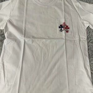 White Graphic Chrome heart T-Shirt